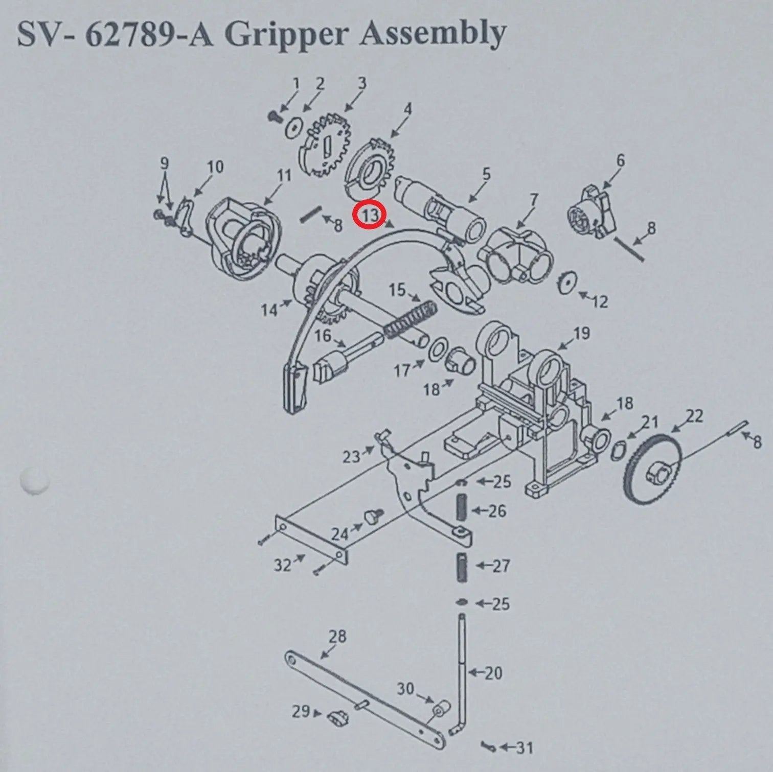 Rock-Ola Gripper Arm Assembly - Vinyl (62787-A) - Rock-Ola
