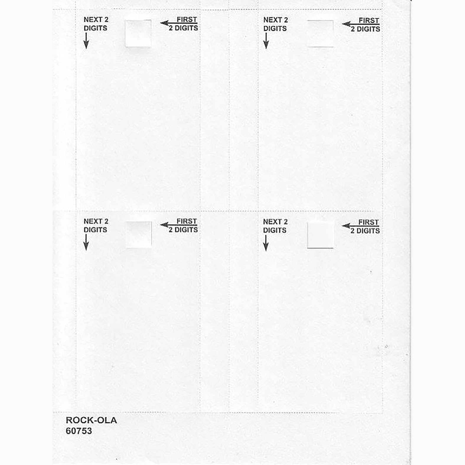Rock-Ola CD Jukebox Single Title Cards - Pack of  25 sheet (SV-60753)