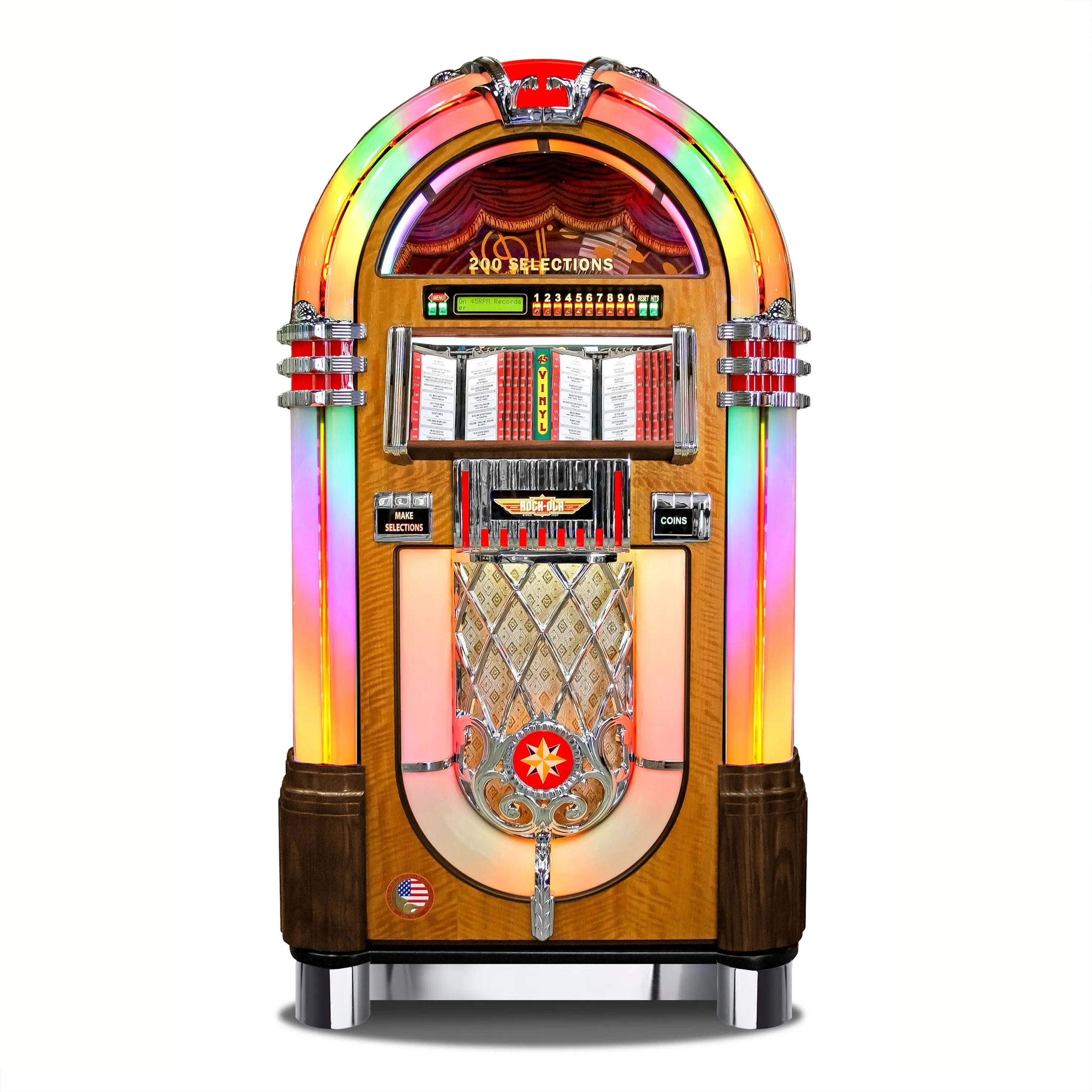 Rock-Ola Bubbler Vinyl 45 Jukebox in Walnut | Made in USA