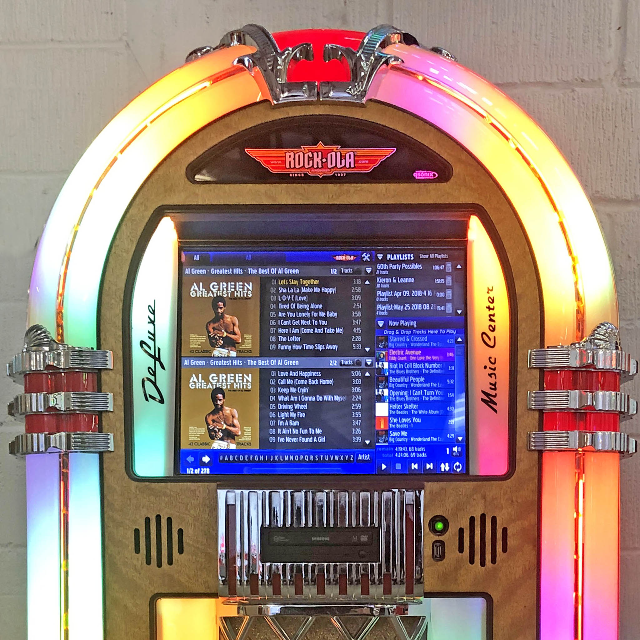 Digital Music Center | Rock-Ola | Walnut Finish | Free US