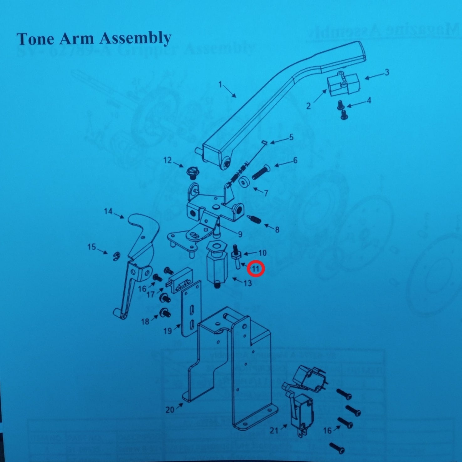 Tone Arm Rest Pin (62784)