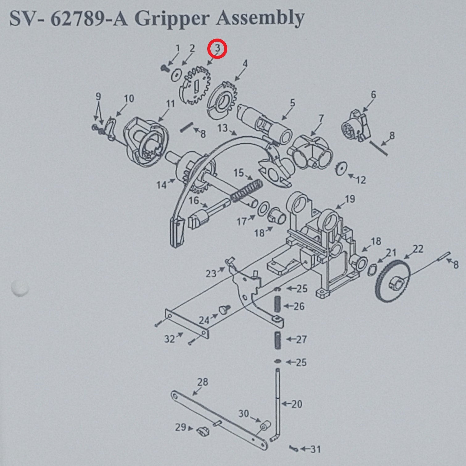 Rock-Ola Gripper Release Gear (34311-04)