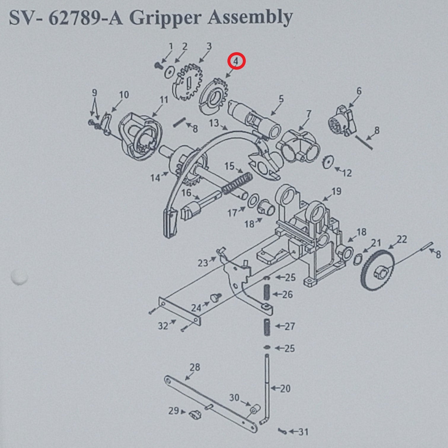 Rock-Ola Gripper Turnover Gear (34312-02)