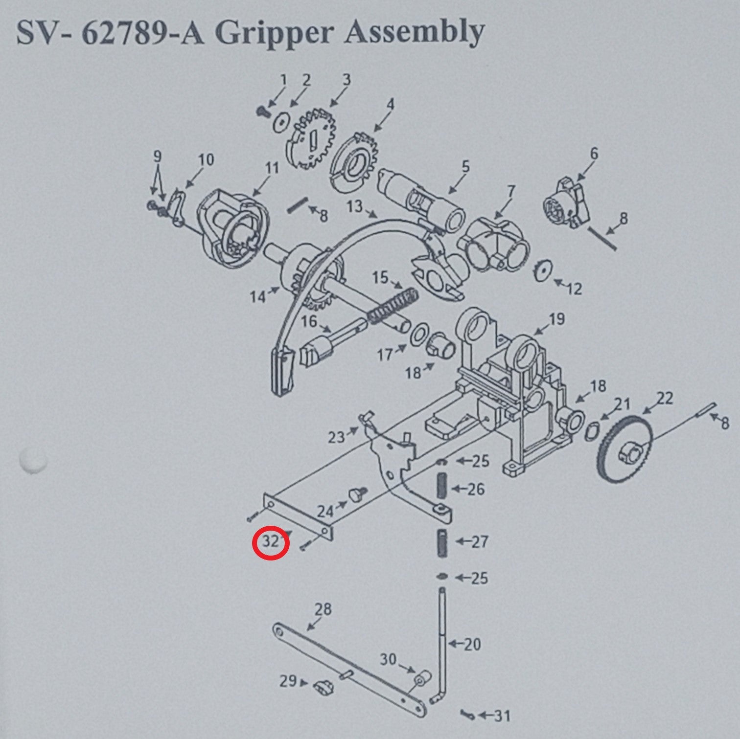 Gripper Reverse Retainer Bracket (62746)