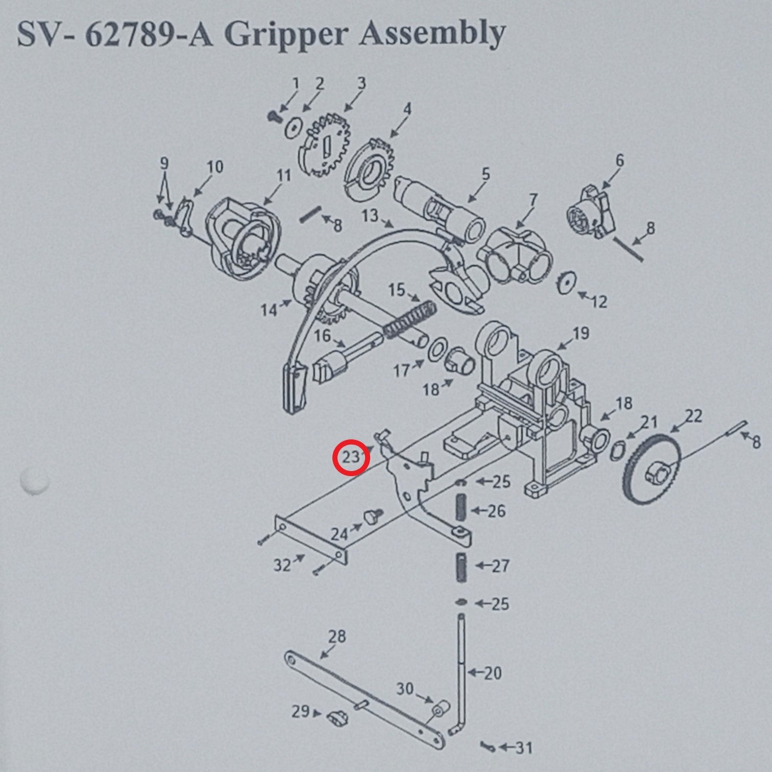 Gripper Reverse Rivet Assy (62752-A)