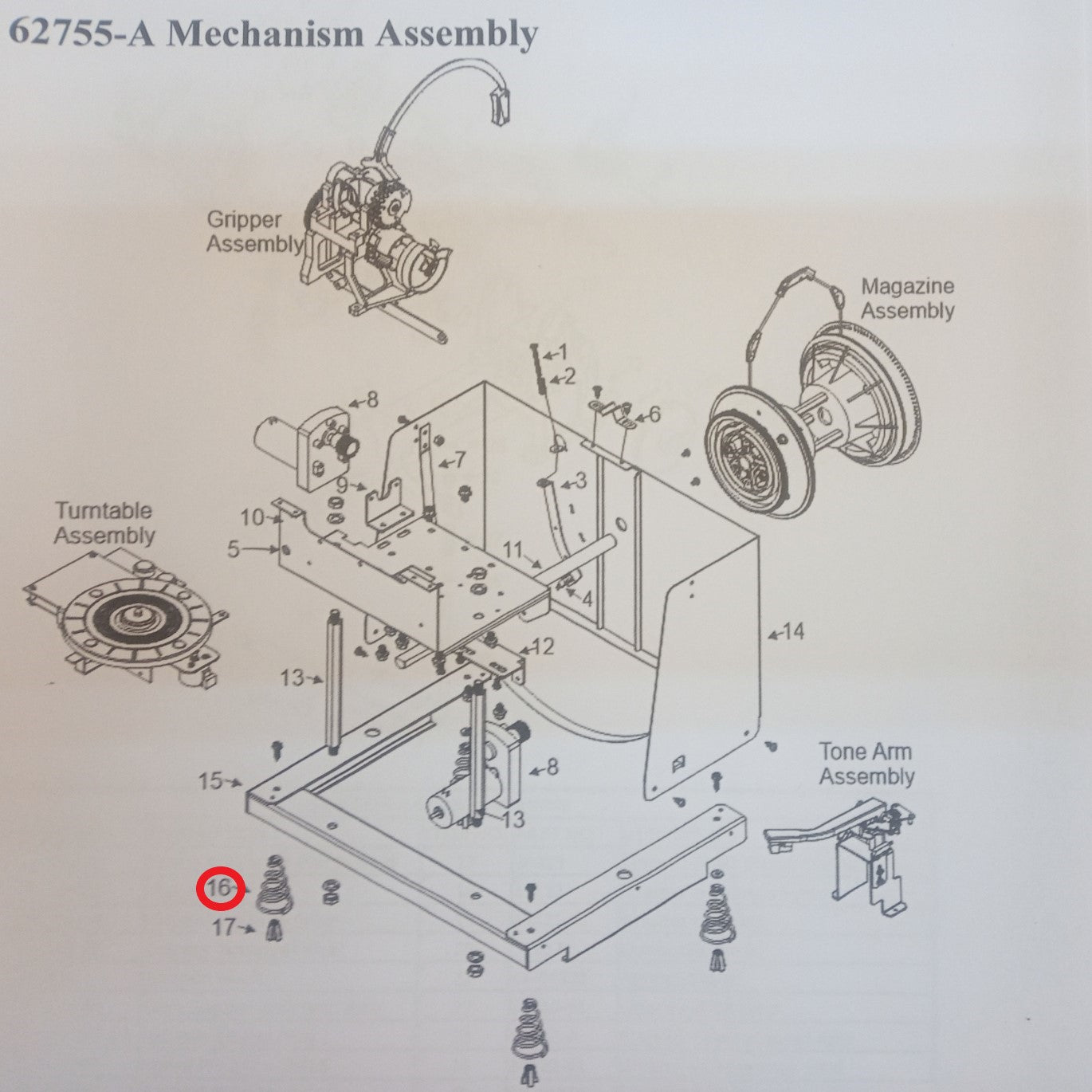 Mechanism Base Compression Spring - see options / part numbers