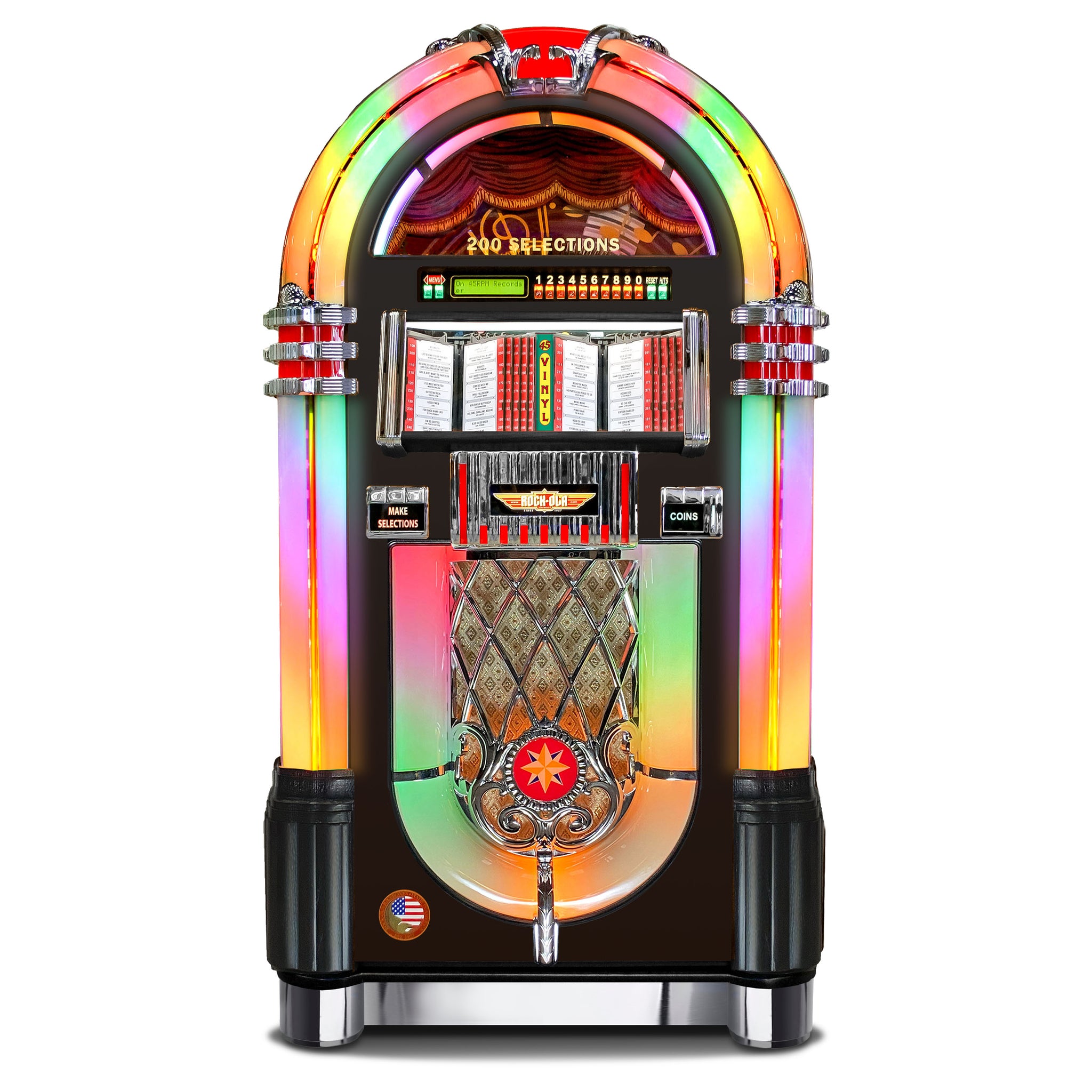 Rock-Ola Authentic Bubbler Vinyl 45 Jukebox in Black