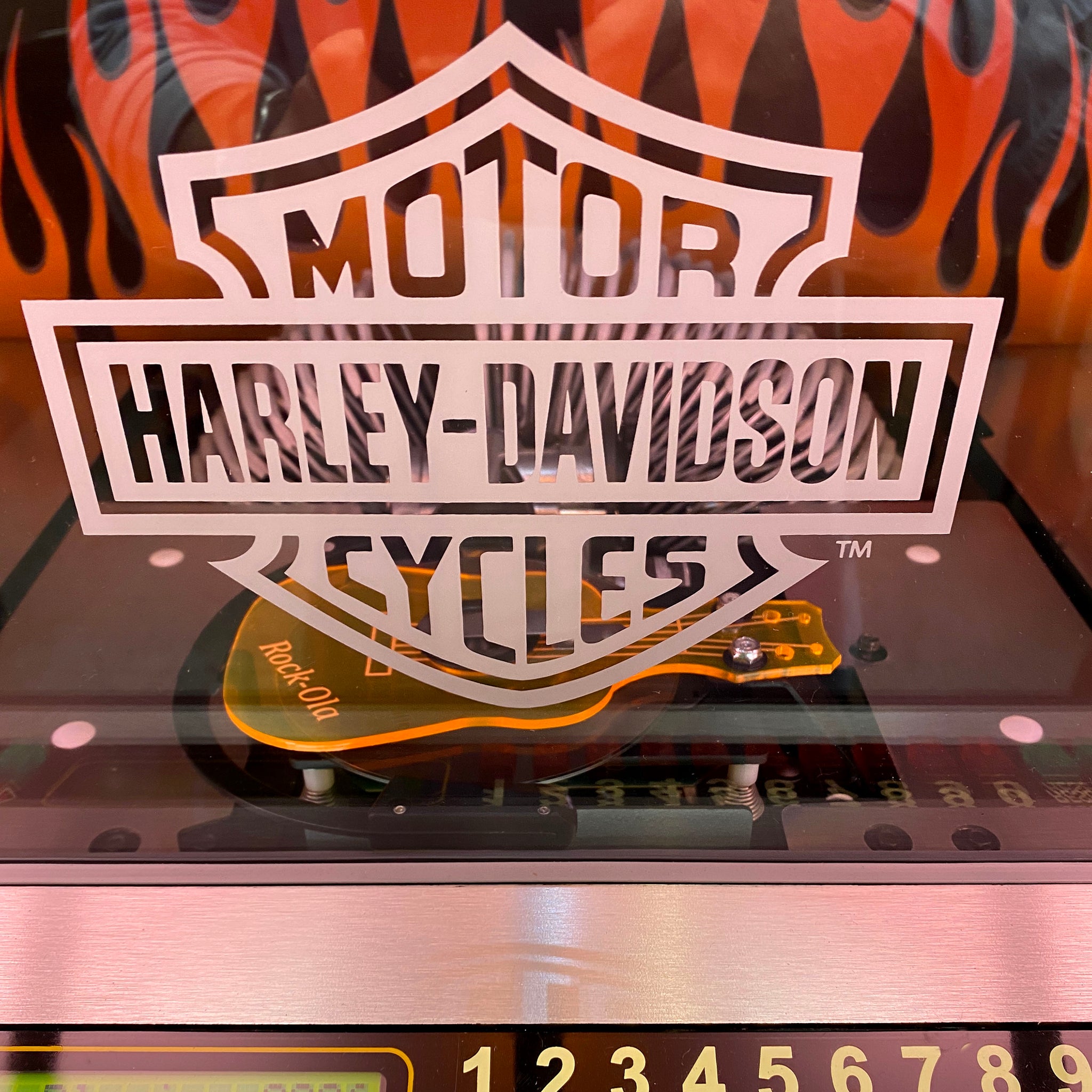 Rock-Ola Bubbler Harley-Davidson Flames CD Jukebox Brushed Aluminum