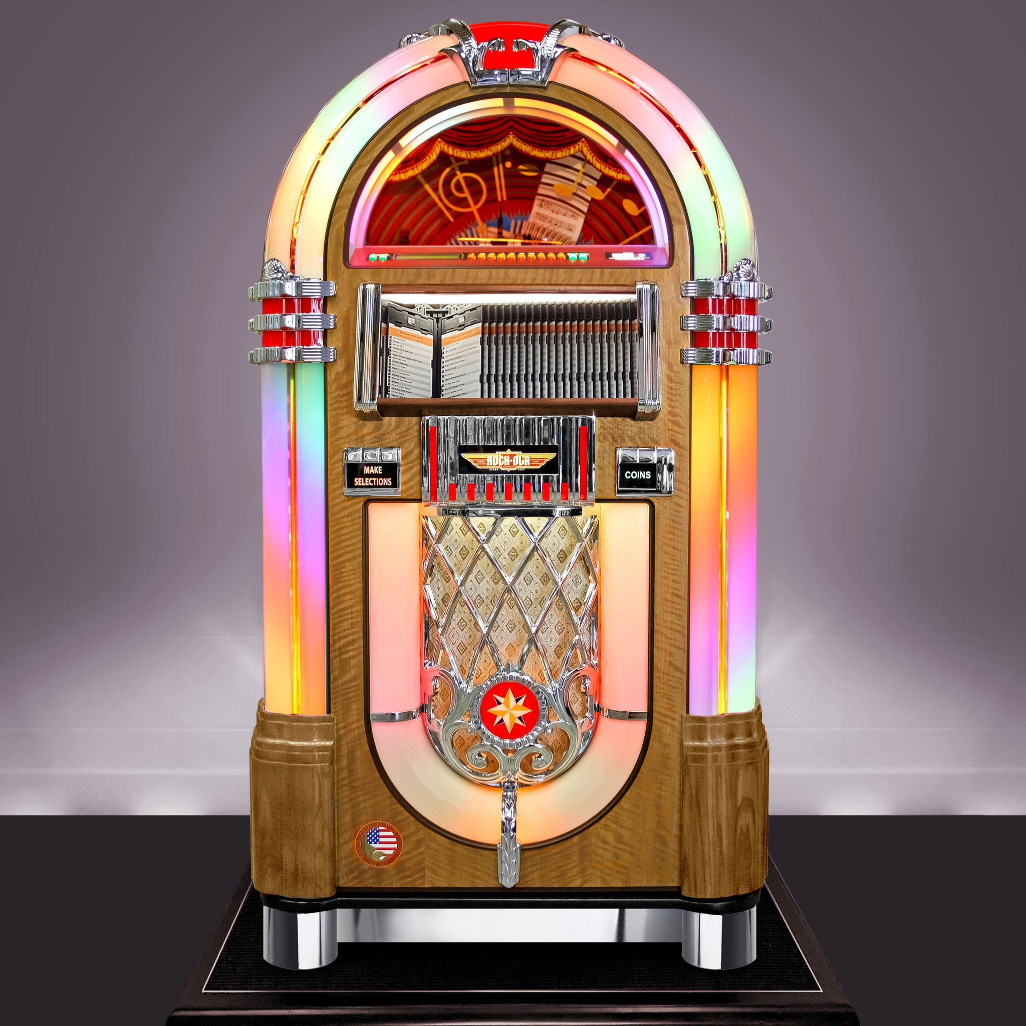 Rock-Ola Bubbler CD Jukebox in Light Oak