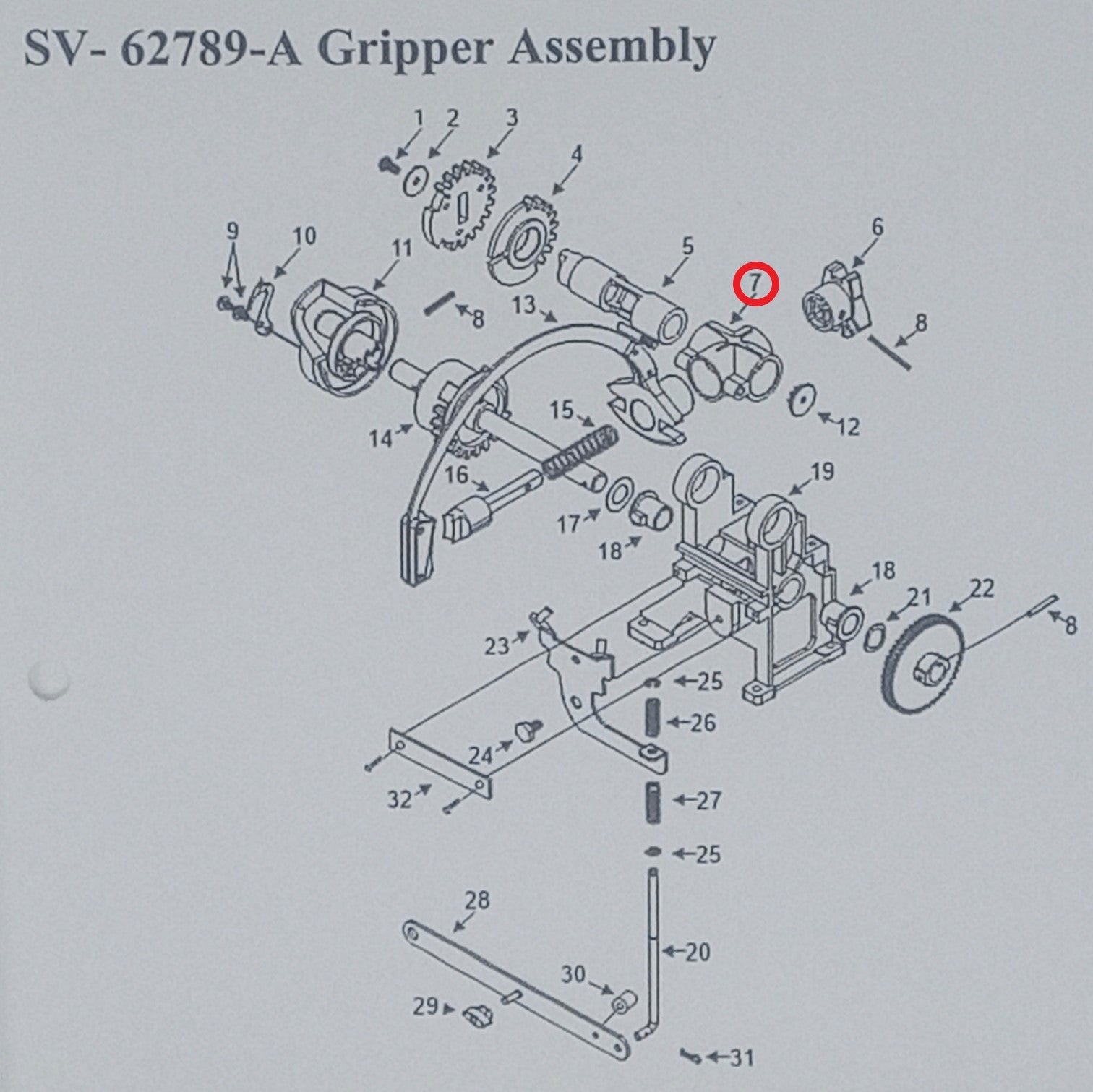 Rock-Ola Cam Gripper Spider Assembly (34315-07-LF)