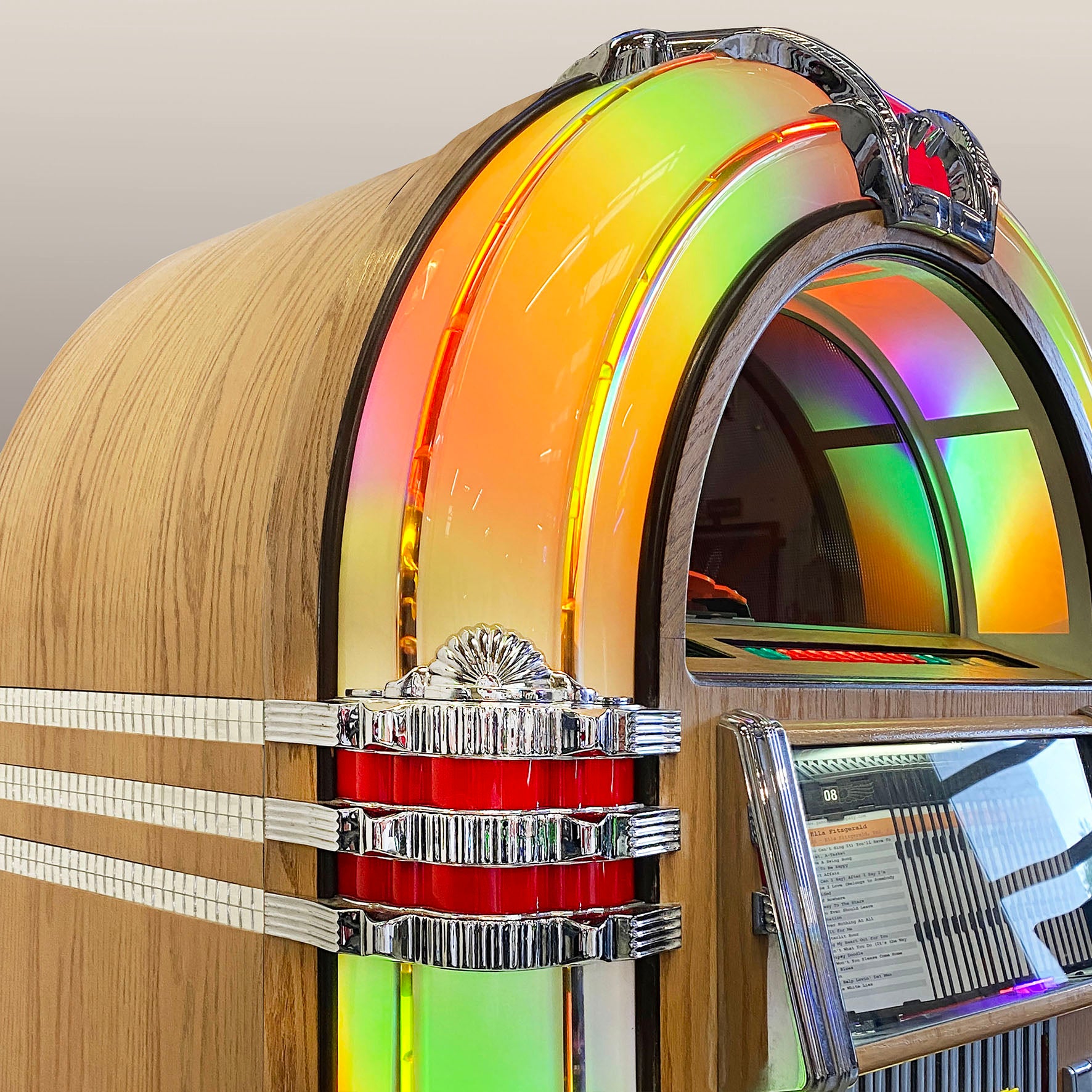 Rock-Ola Bubbler CD Jukebox in Light Oak